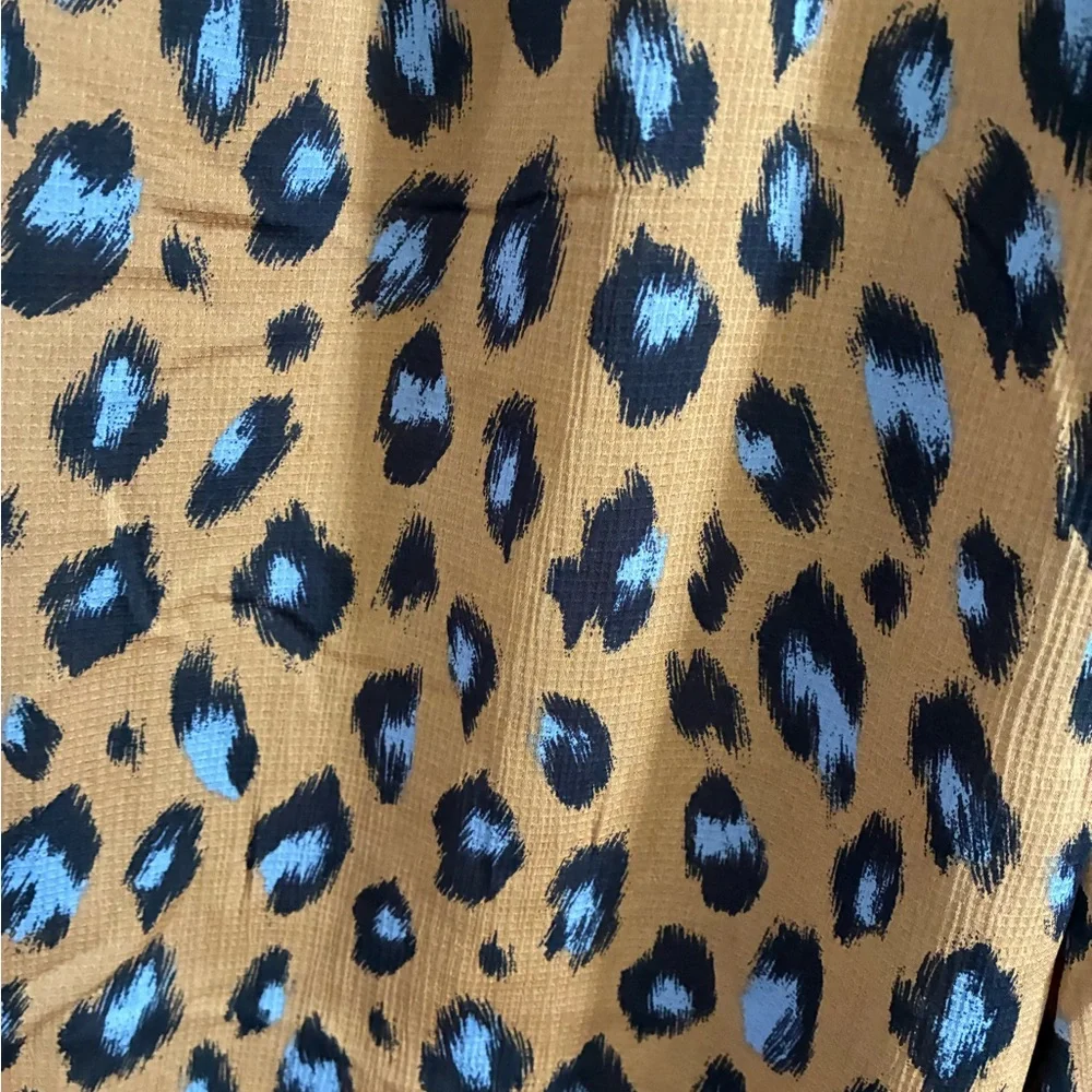 Ann Taylor Brown and Blue Animal Print Blouse - Picture 4 of 5
